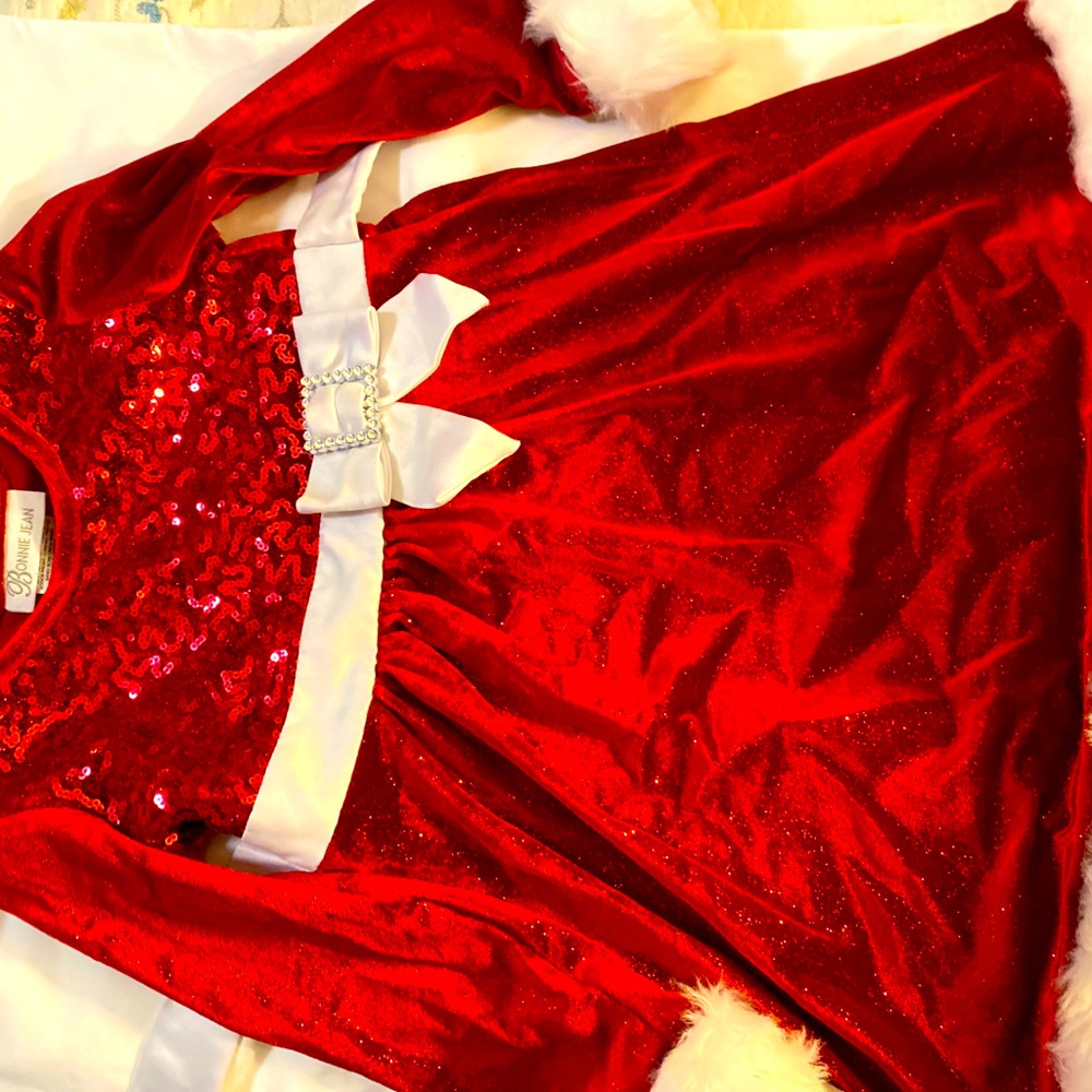 Red and white toddler dress 4T